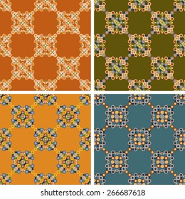 seamless colored abstract art pattern set