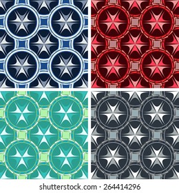 seamless colored abstract geometrical art pattern set