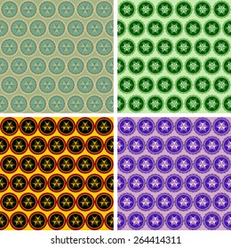 seamless colored abstract geometrical art pattern set