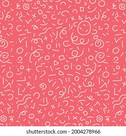 Seamless colored background pattern, various geometric shapes - Vector illustration