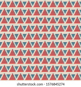 Seamless colored background with striped triangles. Vector illustration with geometric shapes.
