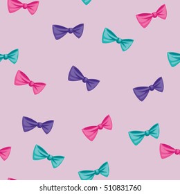 seamless colored bow ties pattern. Vector. Wrapping paper.
