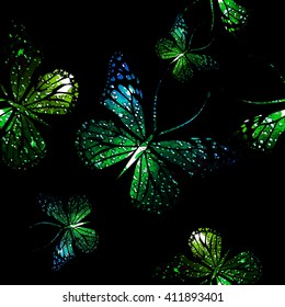 seamless colored butterflies. Vector
