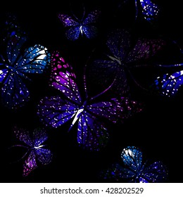 seamless colored butterflies. Vector