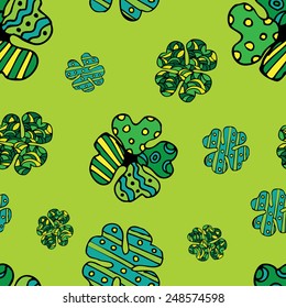 seamless colored  cloverleaf pattern
