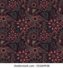 Seamless colored decorative floral pattern. Vector illustration