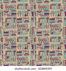 Seamless colored decorative geometric pattern. Vector illustration