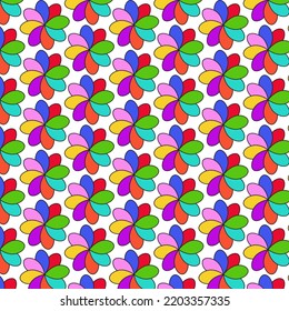 Seamless colored floral pattern design. Colored flowers for background uses.