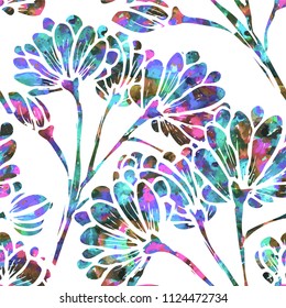 Seamless colored flowers background
