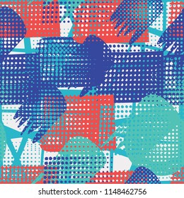 Seamless colored hodgepodge. Abstract texture. Grating background.