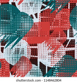 Seamless colored hodgepodge. Abstract texture. Grating background.