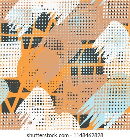 Seamless colored hodgepodge. Abstract texture. Grating background.