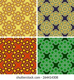 seamless colored octagon pattern set