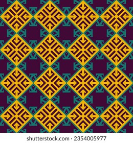 Seamless colored pattern with ethnic element. Texture designs can be used for backgrounds, motifs, textile, wallpapers, fabrics, gift wrapping, templates, carpet, tiles. Vector.