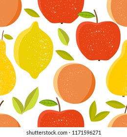 Seamless colored pattern with fruits.