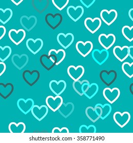 Seamless Colored Pattern with Hearts. St. Valentine's Day or Weddings Design Element. Vector background.