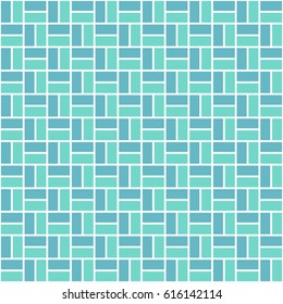 Seamless colored pattern with light blue and blue color rectangles. Zigzag or sidestep view.