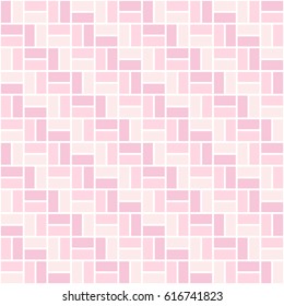 Seamless colored pattern with light pink and rose color rectangles. Zigzag or sidestep view.