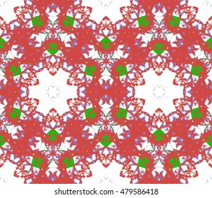 Seamless Colored Pattern. Ornamental vector pattern. Decorative background with round floral and geometric ornament. Decorative wallpaper design in shape