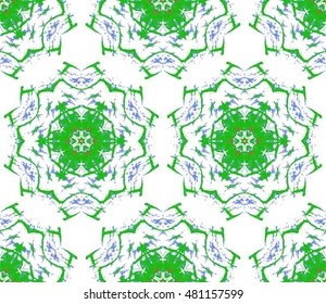 Seamless Colored Pattern. Ornamental vector pattern. Decorative background with round floral and geometric ornament. Decorative wallpaper design in shape
