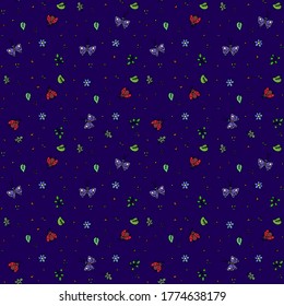 seamless colored pattern vector abstract fabric print with flowers and hearts vector illustration