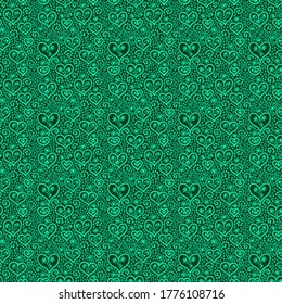seamless colored pattern vector abstract fabric print with flowers and hearts vector illustration