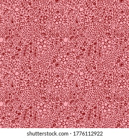 seamless colored pattern vector abstract fabric print with flowers and hearts vector illustration