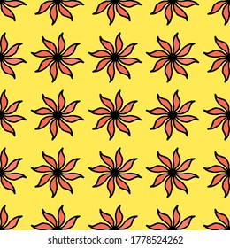 seamless colored pattern vector abstract fabric print with flowers vector illustration