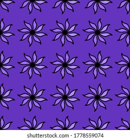 seamless colored pattern vector abstract fabric print with flowers vector illustration