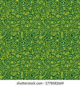 seamless colored pattern vector abstract fabric print with flowers and hearts vector illustration