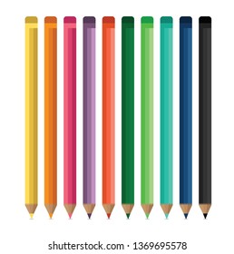 seamless colored pencils row