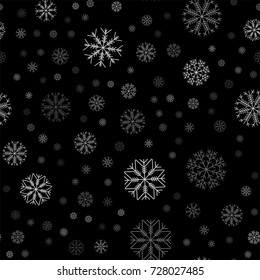 Seamless colored snowflakes pattern. Snowflakes background. Vector illustration.