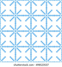 Seamless colored snowflakes pattern. Vector.