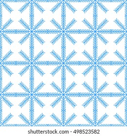 Seamless colored snowflakes pattern. Vector.