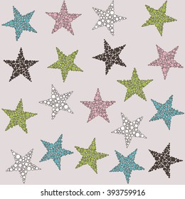 Seamless colored stars background pattern
