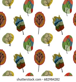 seamless colored trees