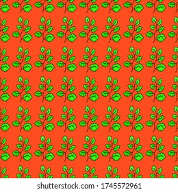 seamless colored vector floral pattern background with leaves fabric print