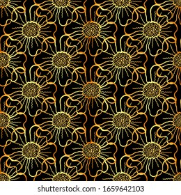 seamless colored vector pattern background with flowers 