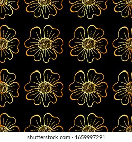 seamless colored vector pattern background with flowers 