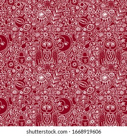 seamless colored vector pattern background with magical symbols