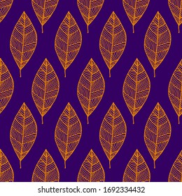 seamless colored vector pattern background with leaves