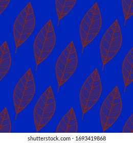 seamless colored vector pattern background with leaves