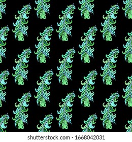 seamless colored vector pattern with fluffy feathers