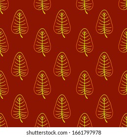 seamless colored vector pattern with leaves