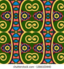 seamless colored vintage geometric pattern, texture for wallpaper, web page background, fabric and wrapping paper design, vector illustration
