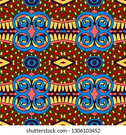 seamless colored vintage geometric pattern, texture for wallpaper, web page background, fabric and wrapping paper design, vector illustration