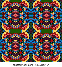 seamless colored vintage geometric pattern, texture for wallpaper, web page background, fabric and wrapping paper design, vector illustration