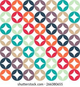 Seamless colorful Abstract background made of stars and circles
