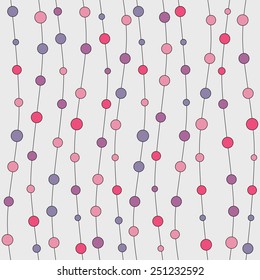 Seamless colorful abstract beads pattern. Endless pattern with lines and circles. Template for design and decoration