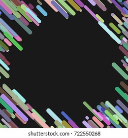 Seamless colorful abstract chaotic rounded diagonal stripe background pattern - trendy vector graphic design on black background